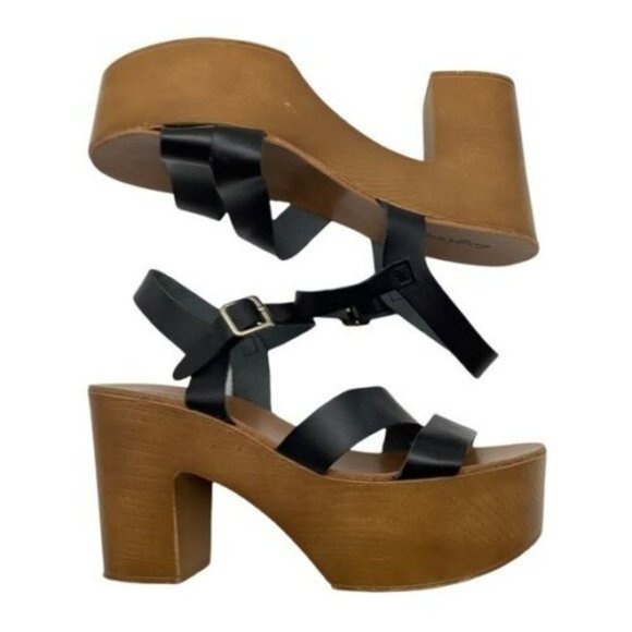 Zigi Soho Logic Platform Wooden Sandals Black 10 NIB - Picture 1 of 8
